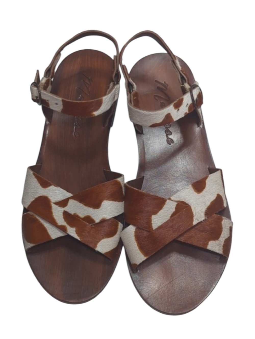 Matisse Animal Print Faux Fur Crisscross Women's Sandals Size 7